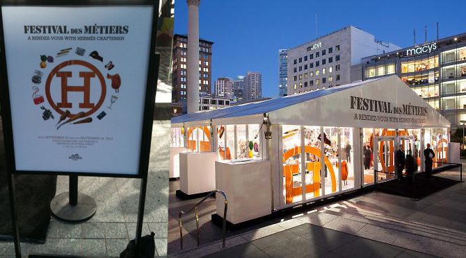 HERMES FESTIVAL OF ARTISANS AT WORK HELD AT UNION SQUARE SAN FRANCISCO USA SEPT 20 TO 24 2012